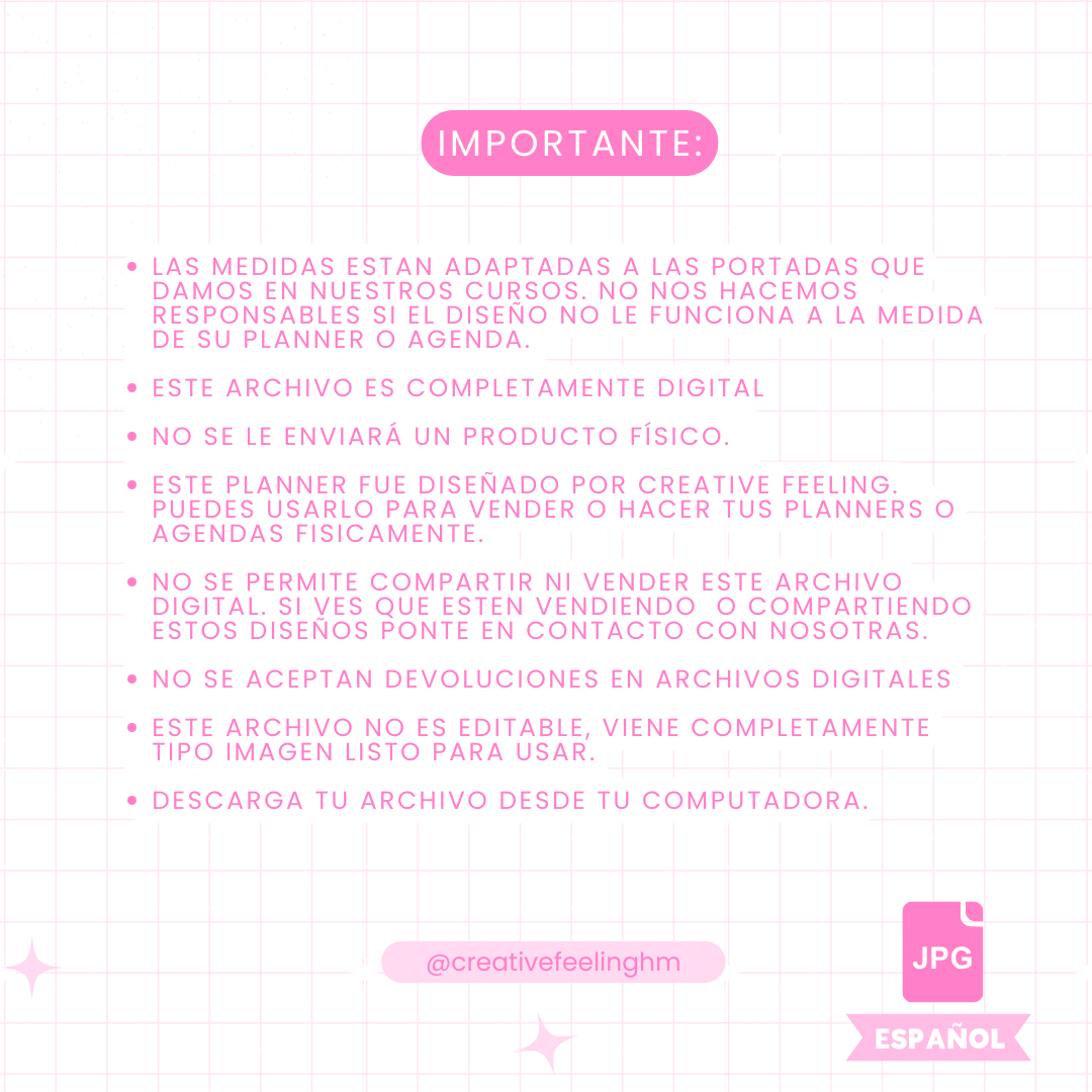 Hojas internas para Libretas de Hombres Media Carta INGLES- (Archivo Digital)