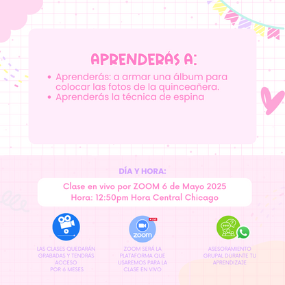 Álbum de fotos para Quinceañera - Curso Online