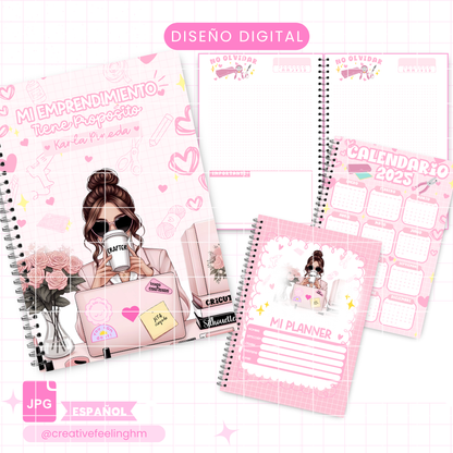 Libreta Crafter Girl, Media Carta ESPAÑOL - (Archivo Digital)