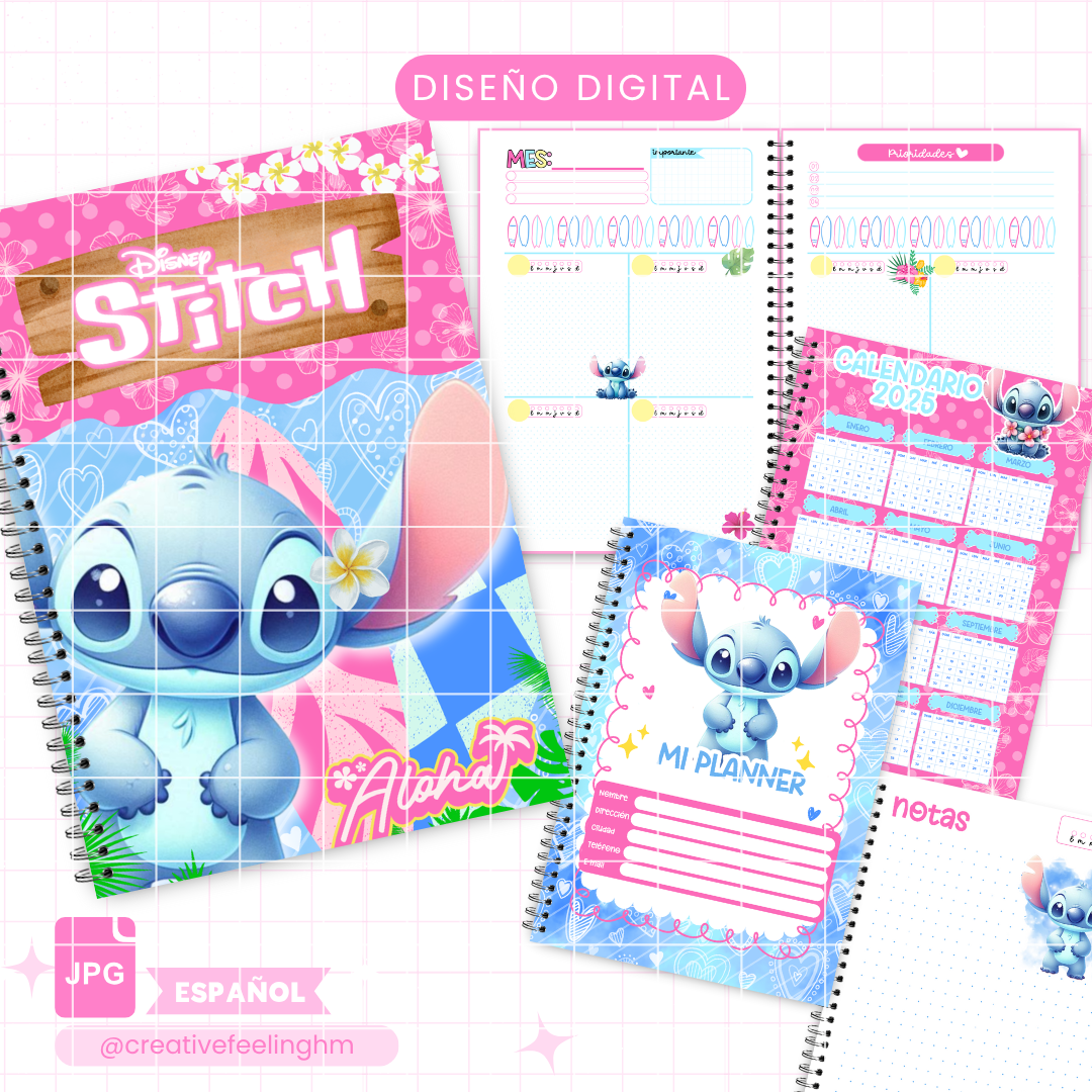 Libreta semanal Stitch Media Carta ESPAÑOL - (Archivo Digital)