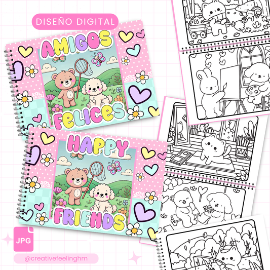 Libro para colorear OSOS KAWAII ESPAÑOL - (Archivo Digital)