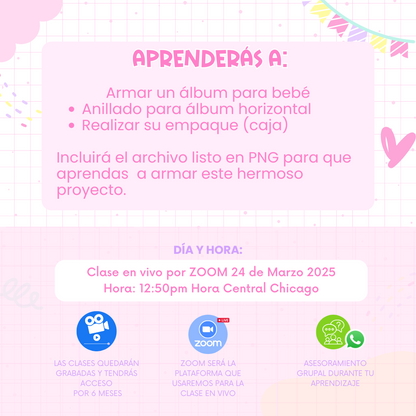 Álbum de bebé anillado - Curso Online