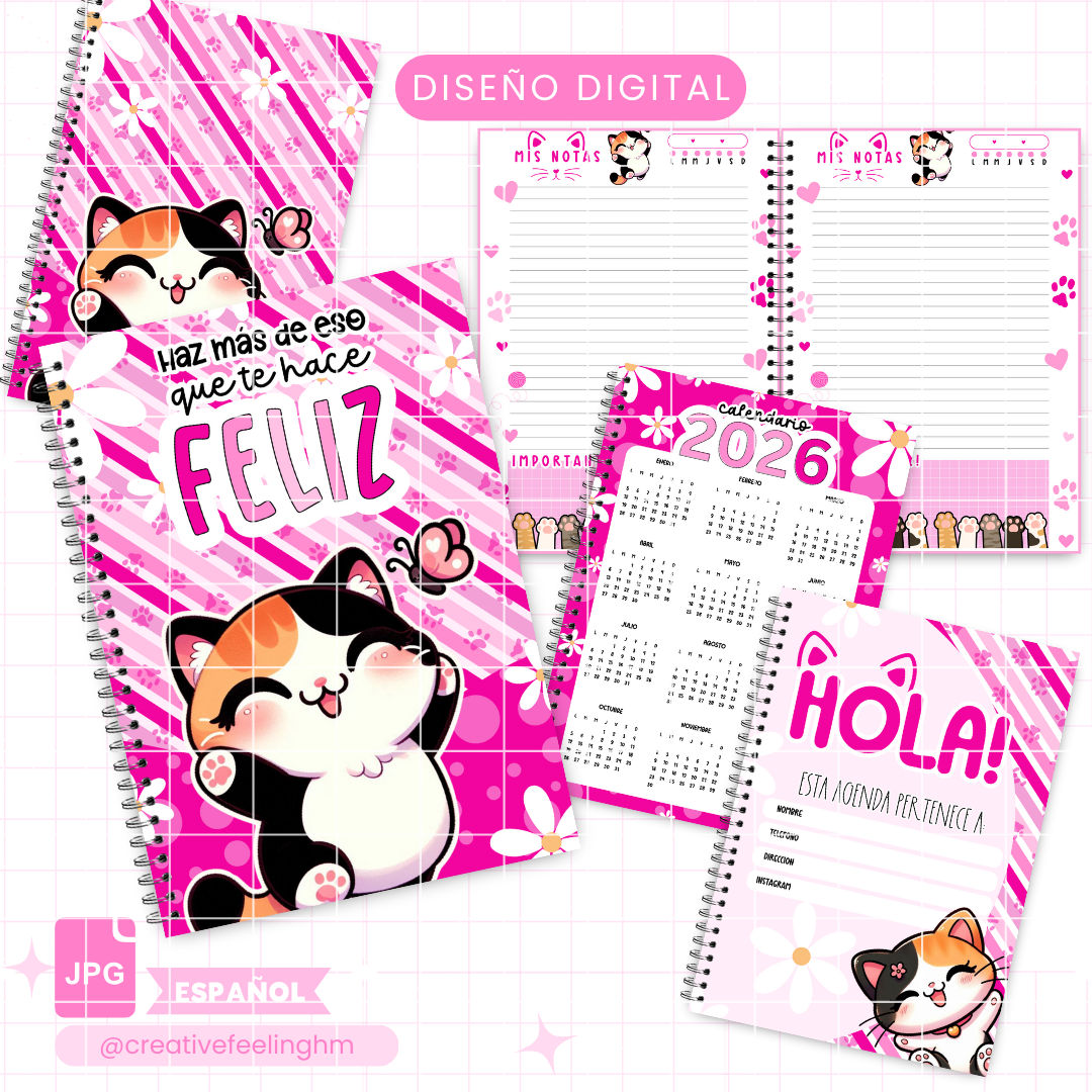 Gatito Media Carta ESPAÑOL - (Archivo Digital)