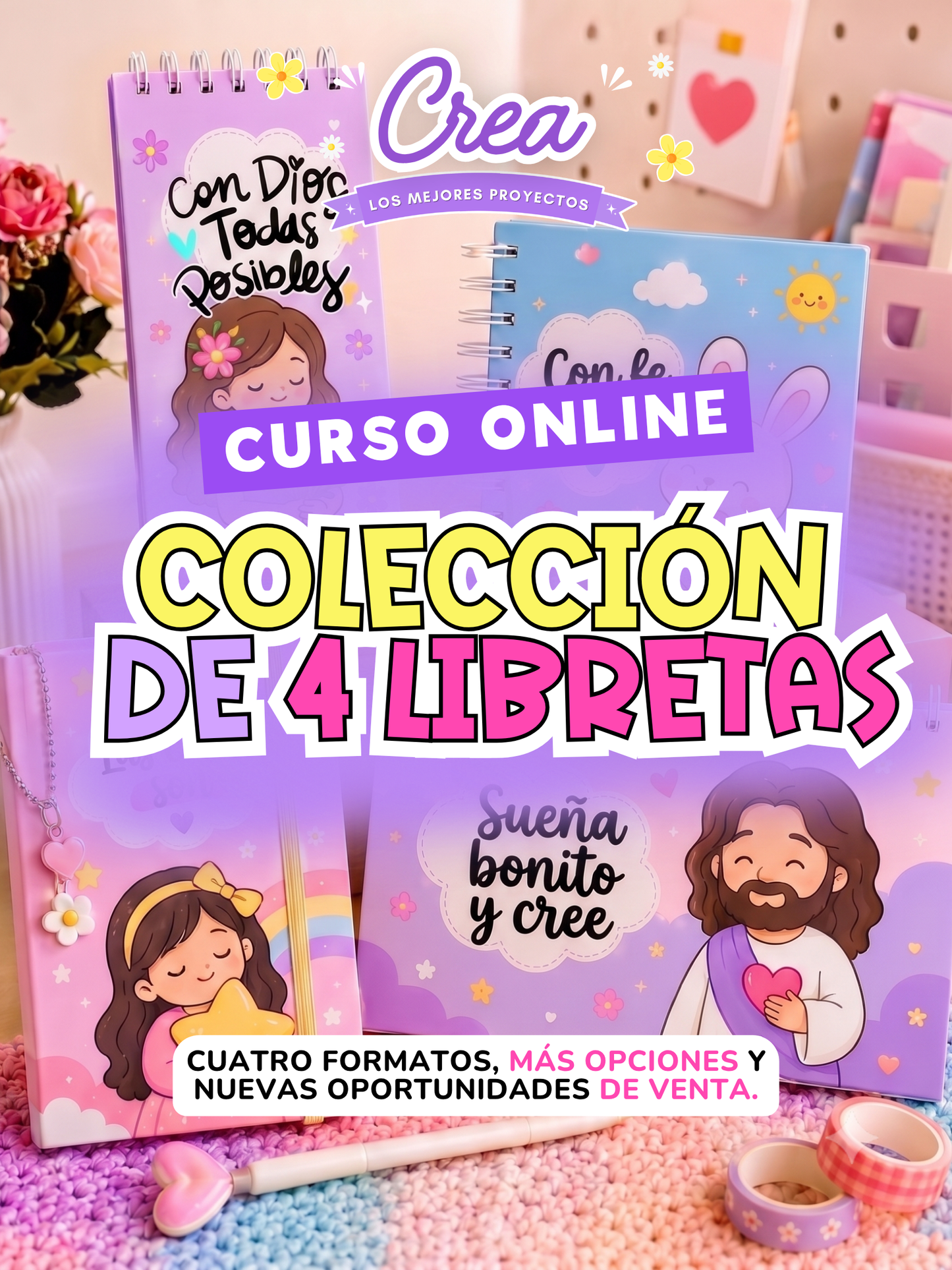Colección de 4 Libretas - Crea: Curso Online