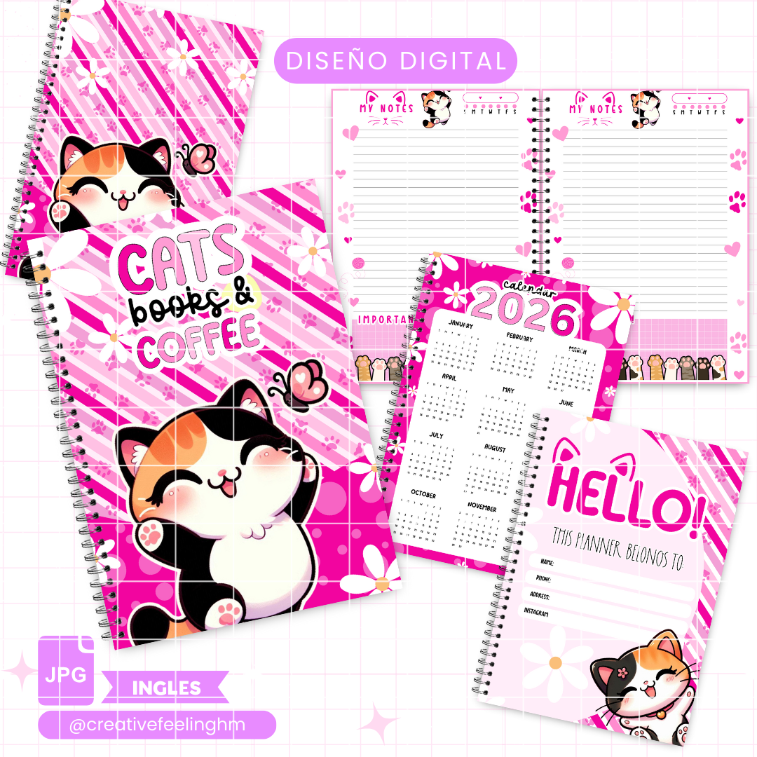 Gatito Media Carta INGLES - (Archivo Digital)