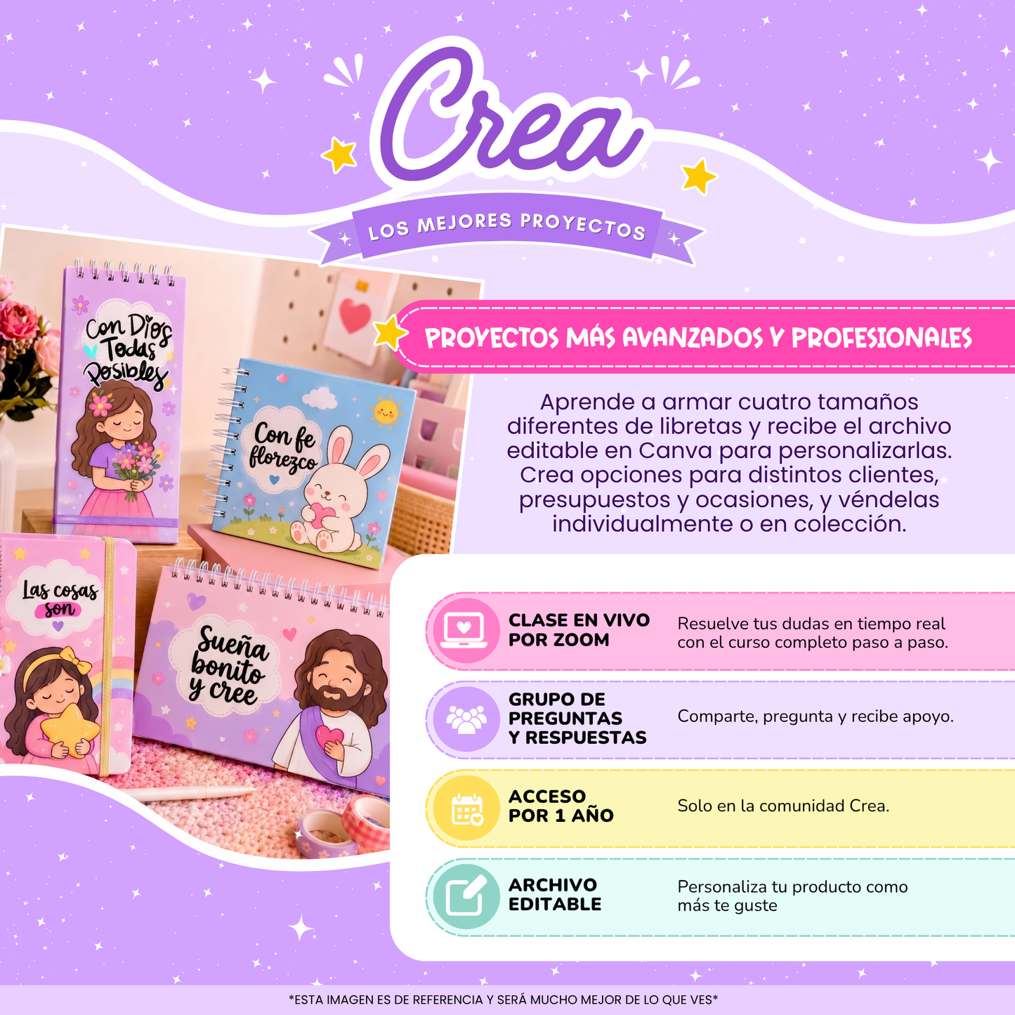 Colección de 4 Libretas - Crea: Curso Online