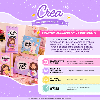 Colección de 4 Libretas - Crea: Curso Online