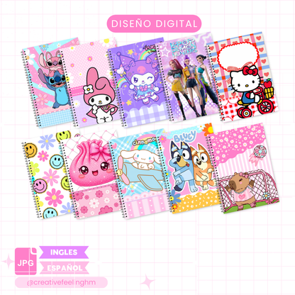 10 Portadas de Cuadernos Escolares para Niñas - Archivo Digital