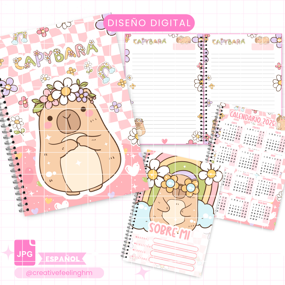 Libreta Capybara Media Carta - (Archivo Digital)