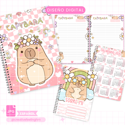Libreta Capybara Media Carta - (Archivo Digital)