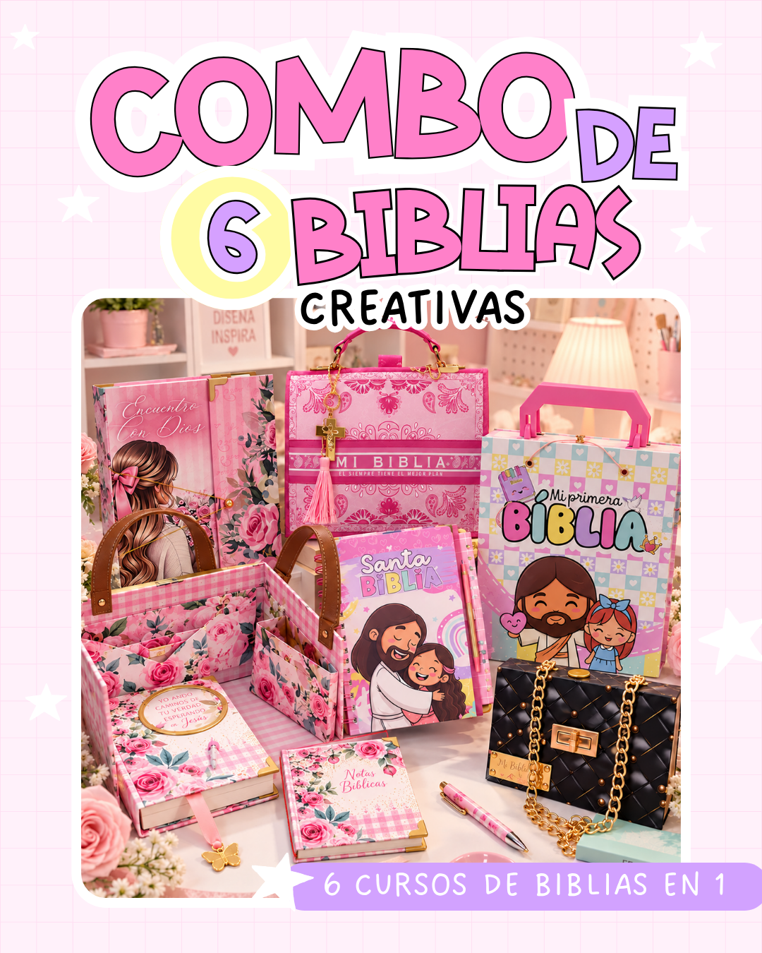 Combo de 6 Biblias Creativas - ¡6 cursos en 1 solo paquete!