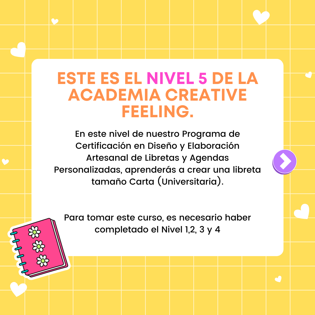 NIVEL #5- Producción de Libreta Universitaria | Diseño y Elaboración Artesanal de Libretas y Agendas Personalizadas. - Curso Online (Copia) (Copia)