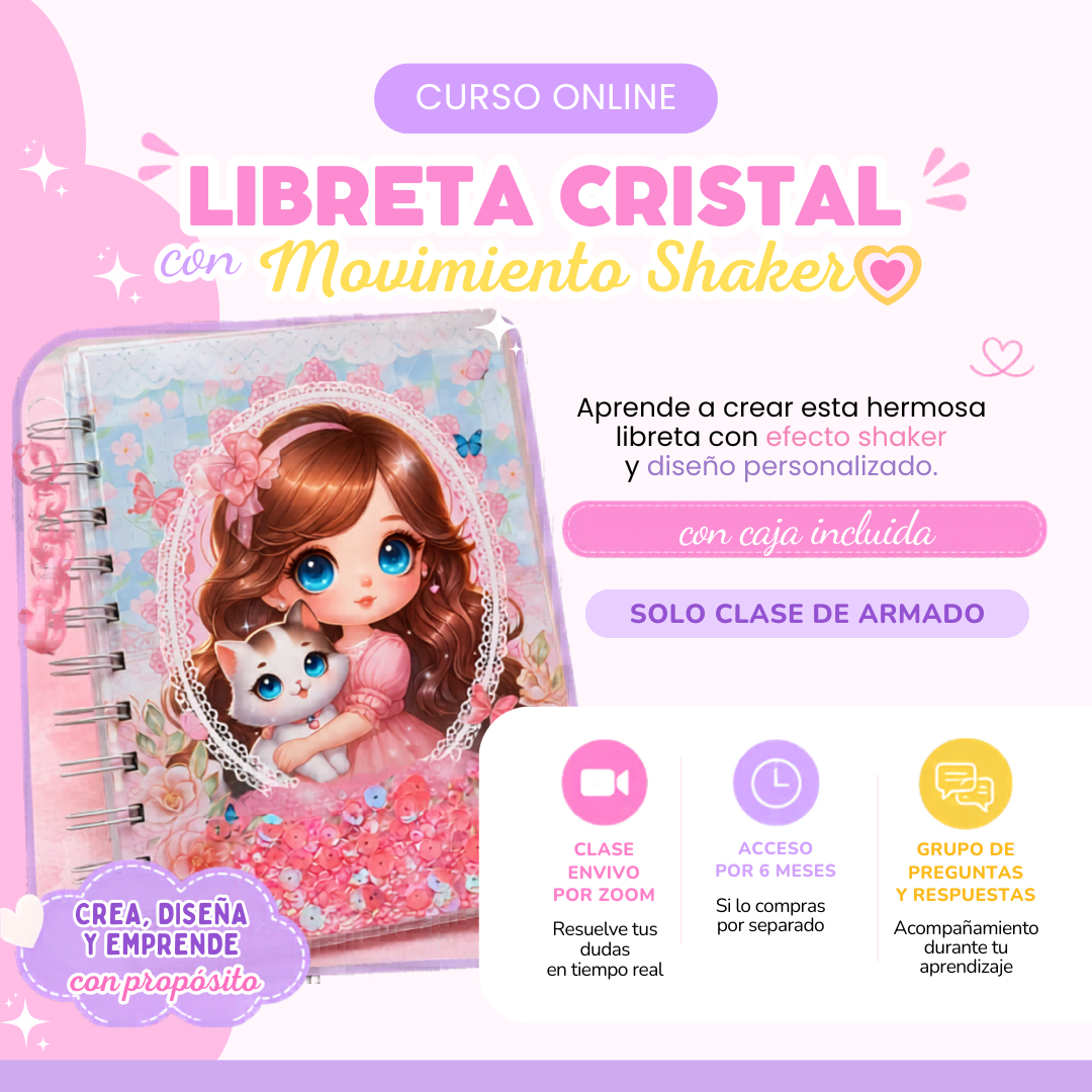 Libreta de Cristal con movimiento Shaker - Curso Online