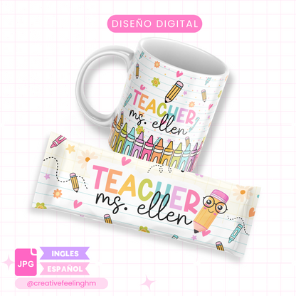Kit para maestra, Taza + Empaque de chocolate Hersey - (Archivo Digital)