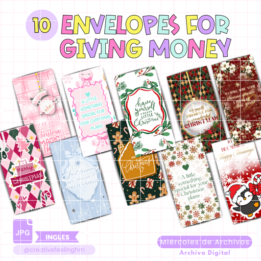 10 Sobres para Regalar Dinero INGLES - (Archivo Digital)