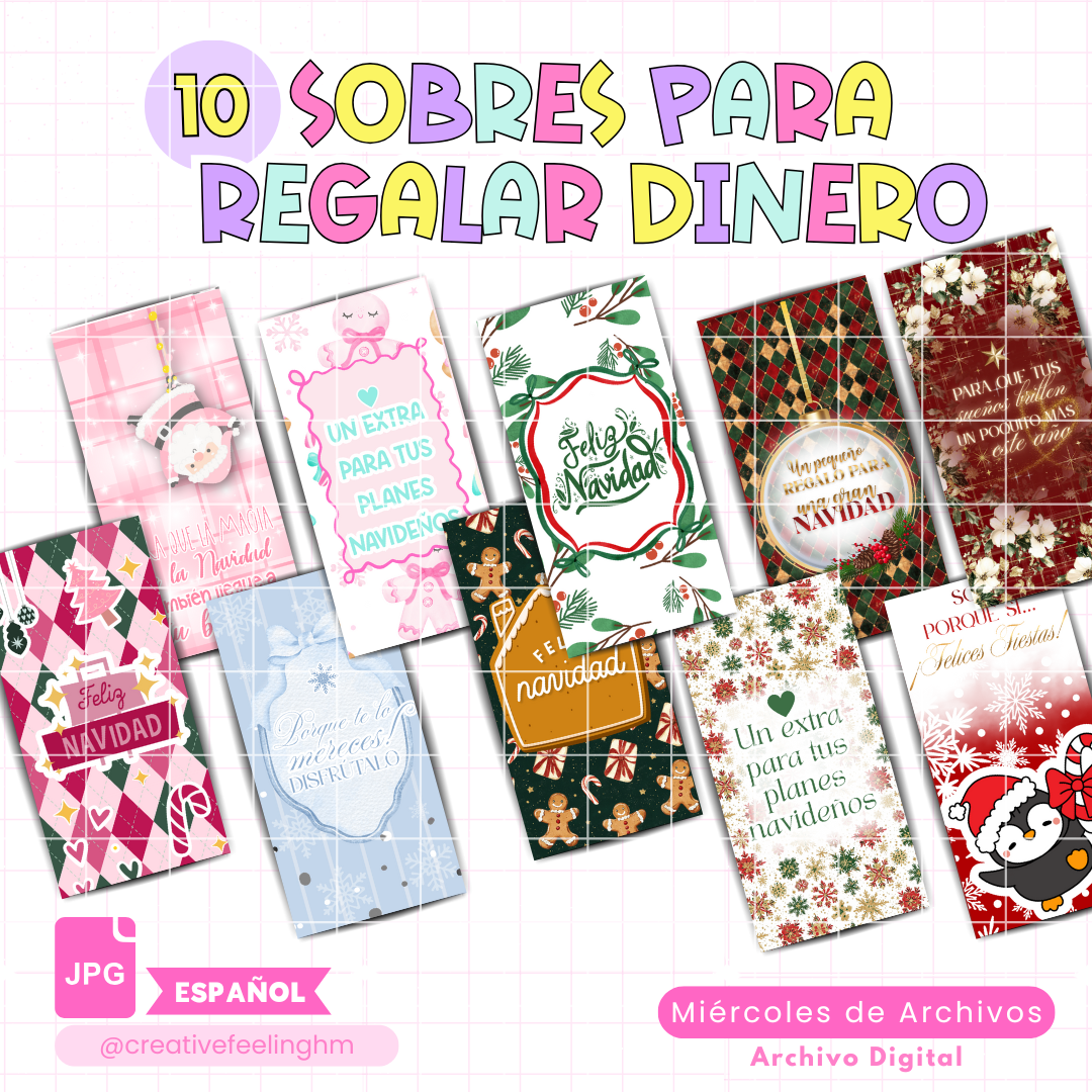 10 Sobres para Regalar Dinero ESPAÑOL - (Archivo Digital)