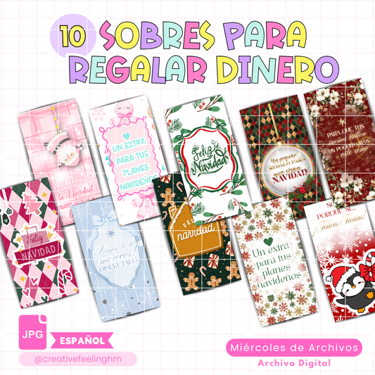 10 Sobres para Regalar Dinero ESPAÑOL - (Archivo Digital)