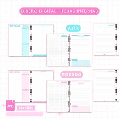 Hojas internas para Libretas Media Carta - (Archivo Digital)