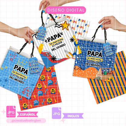 Bolsas para el Día del Padre  ESPAÑOL Y INGLES - (Archivo Digital)