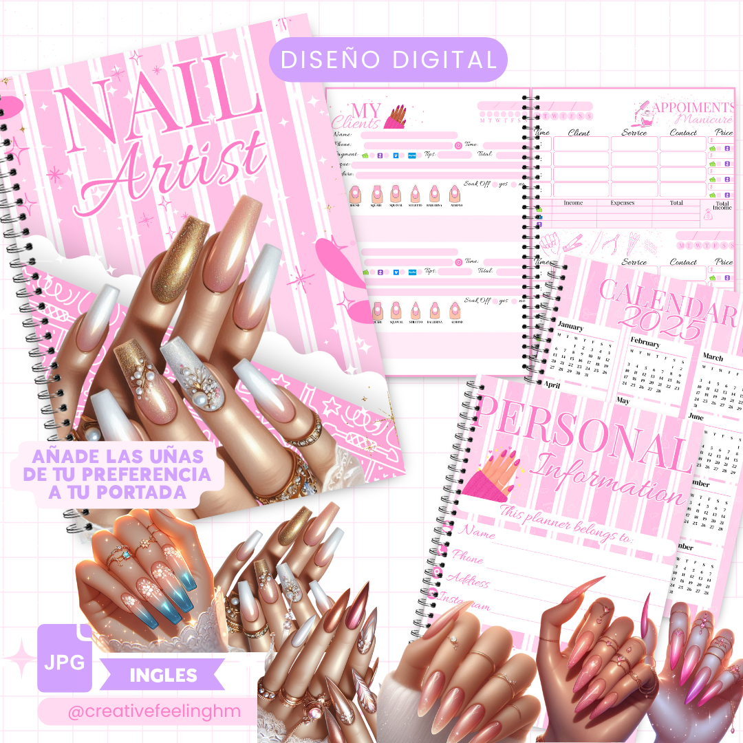 Libreta para Manicurista Medio Oficio INGLES- (Archivo Digital)