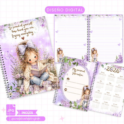 Libreta Vintage Violeta INGLES - (Archivo Digital)