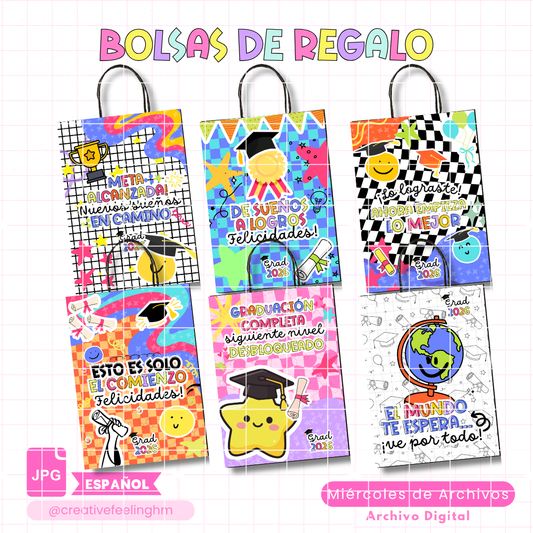 Bolsas de regalos Graduación. ESPAÑOL - (Archivo Digital)