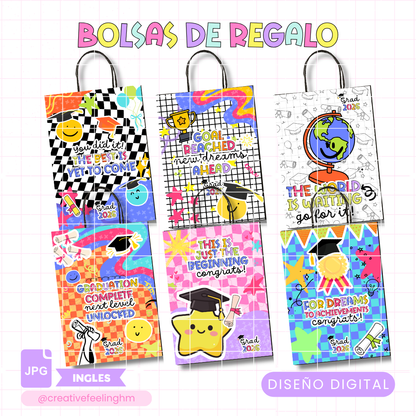 Bolsas de regalos Graduación. INGLES - (Archivo Digital)