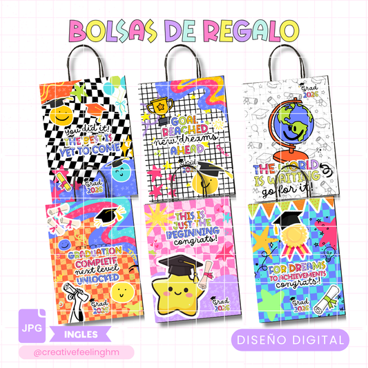 Bolsas de regalos Graduación. INGLES - (Archivo Digital)