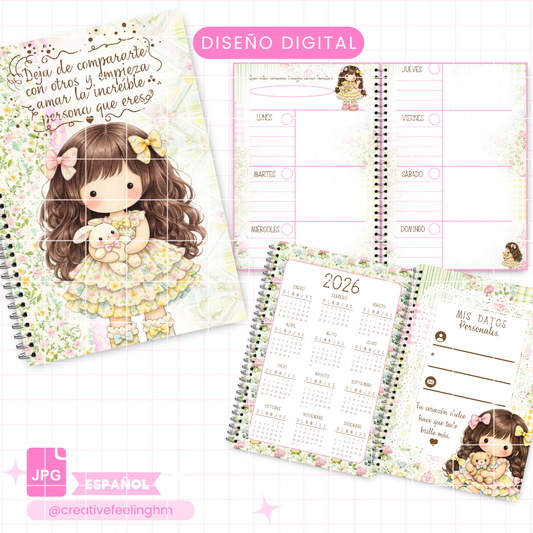 Planner semanal Primaveral Vintage ESPAÑOL - (Archivo Digital)