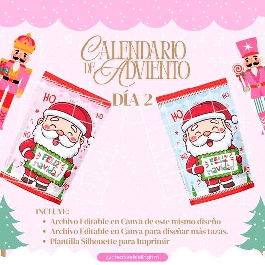 Chip Bag Navidad EDITABLE Calendario de Adviento- (Archivo Digital)
