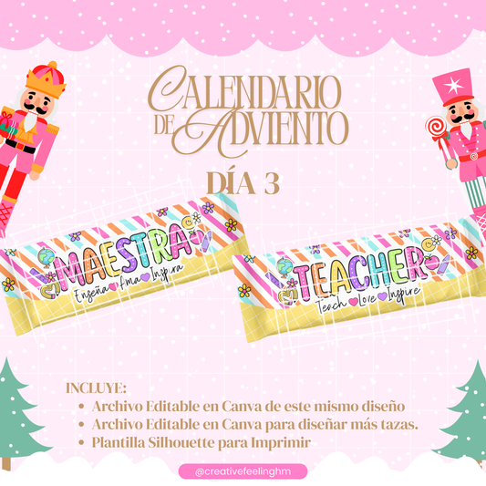 Chocolate Hersey Maestra EDITABLE Calendario de Adviento- (Archivo Digital)