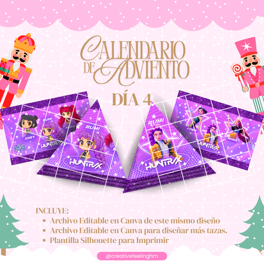 Mini Chip Triangular EDITABLE Calendario de Adviento- (Archivo Digital)