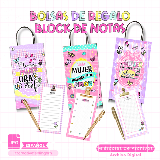 Bolsa de regalo y libreta Día de la Mujer ESPAÑOL - (Archivo Digital)