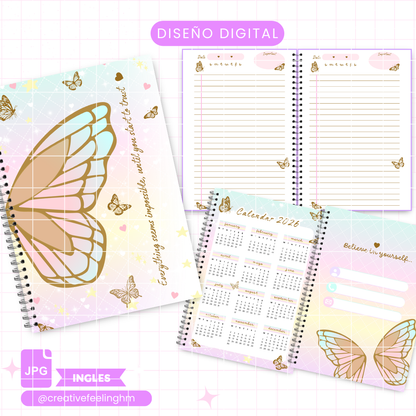 Libreta Mariposa mágica INGLES - (Archivo Digital)