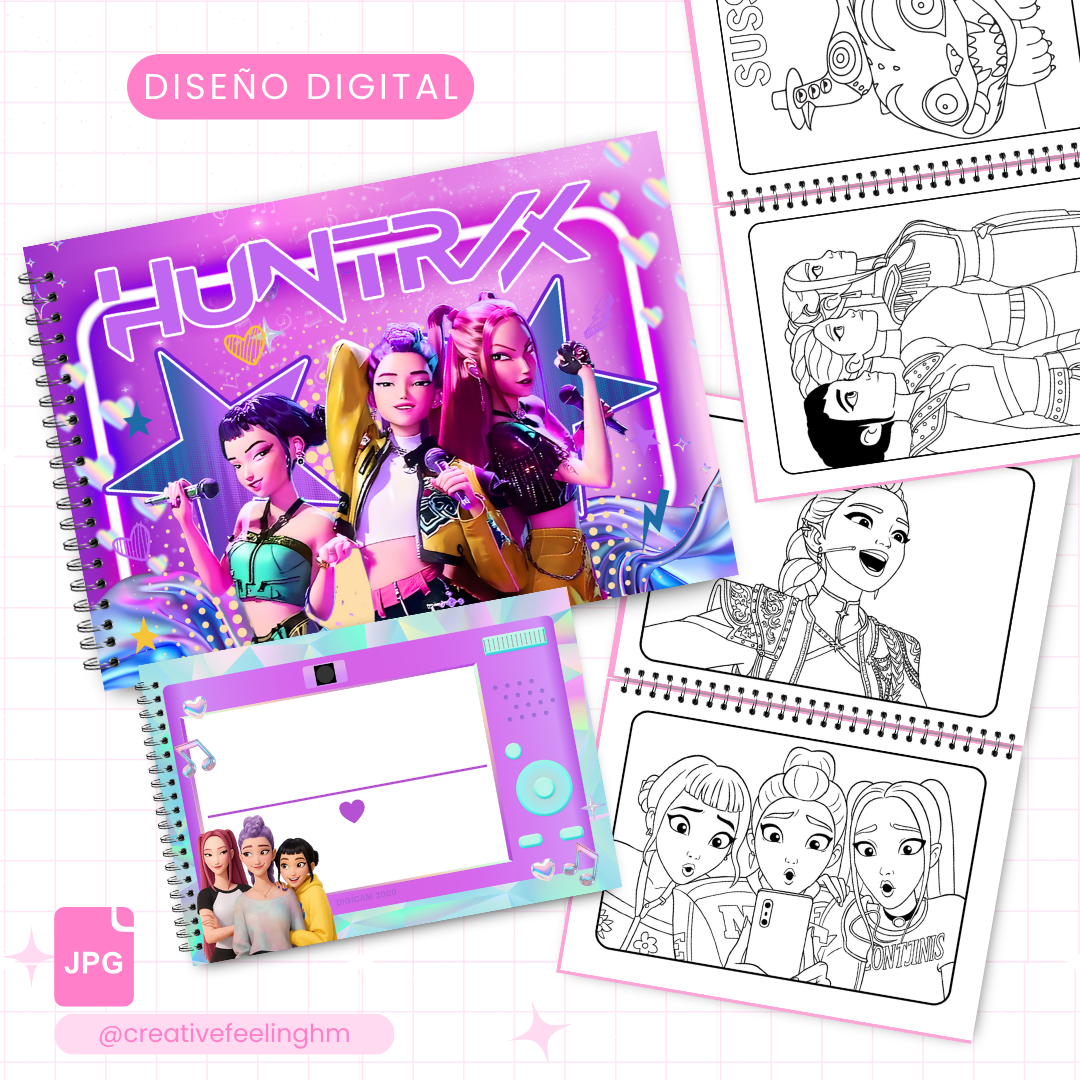 Libro para colorear HUNTRIX K-POP - (Archivo Digital)