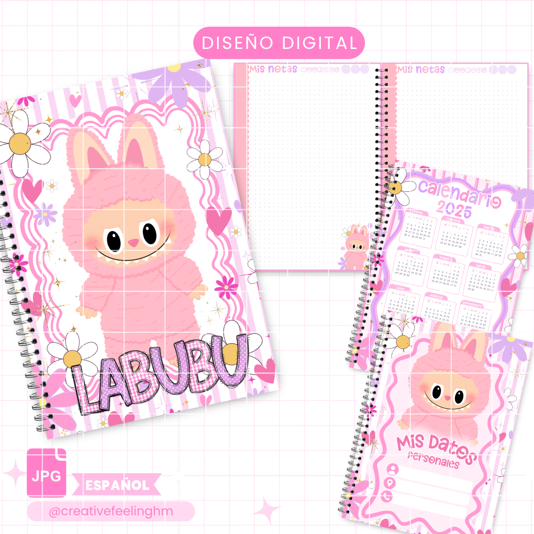 Libreta LabubuCute, Media Carta ESPAÑOL - (Archivo Digital)