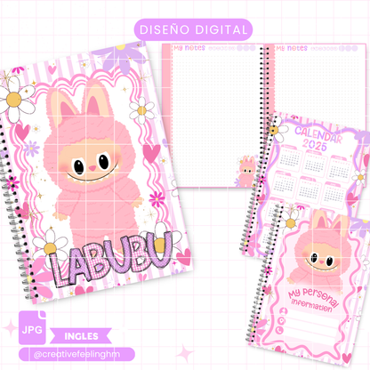 Libreta LabubuCute, Media Carta INGLES- (Archivo Digital)