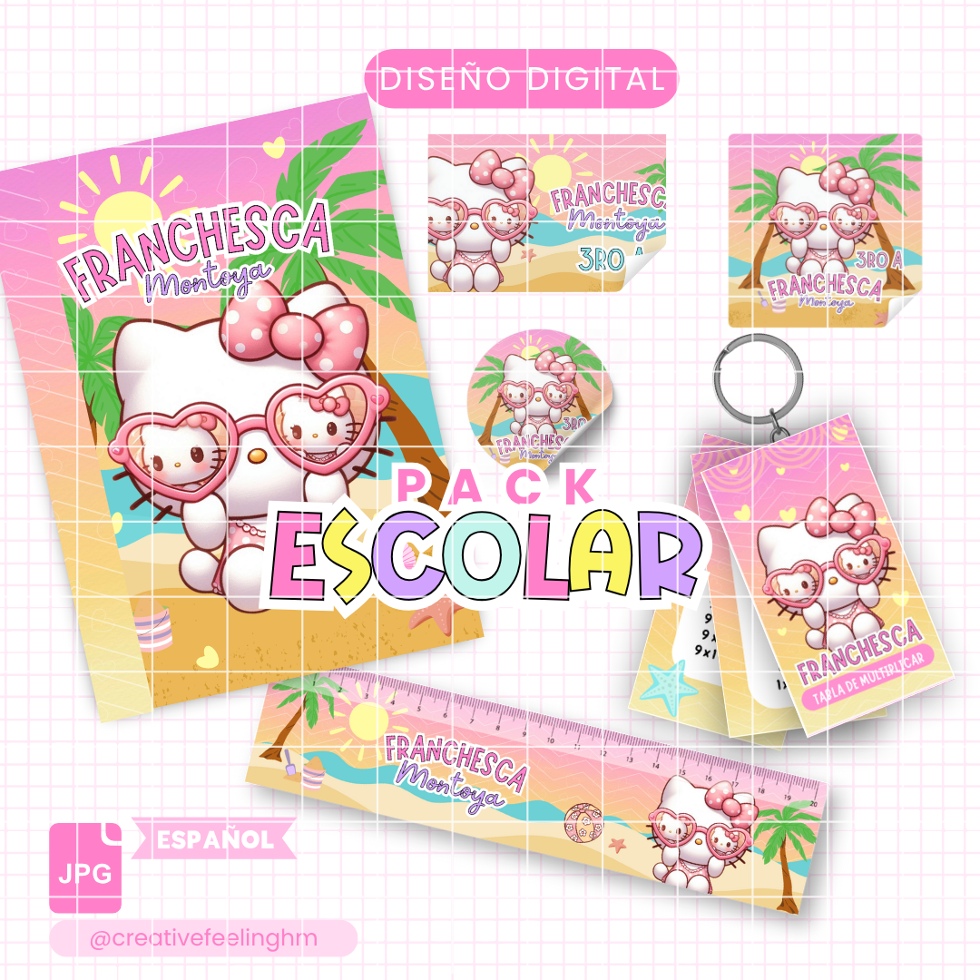 Pack Escolar Hello Kitty - (Archivo Digital)