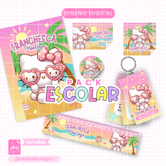 Pack Escolar Hello Kitty - (Archivo Digital)