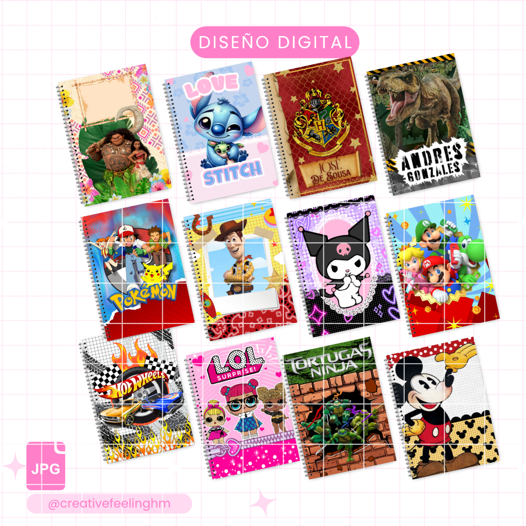 24 Portadas de Cuadernos Escolares - (Archivo Digital)