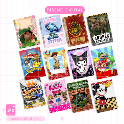 24 Portadas de Cuadernos Escolares - (Archivo Digital)